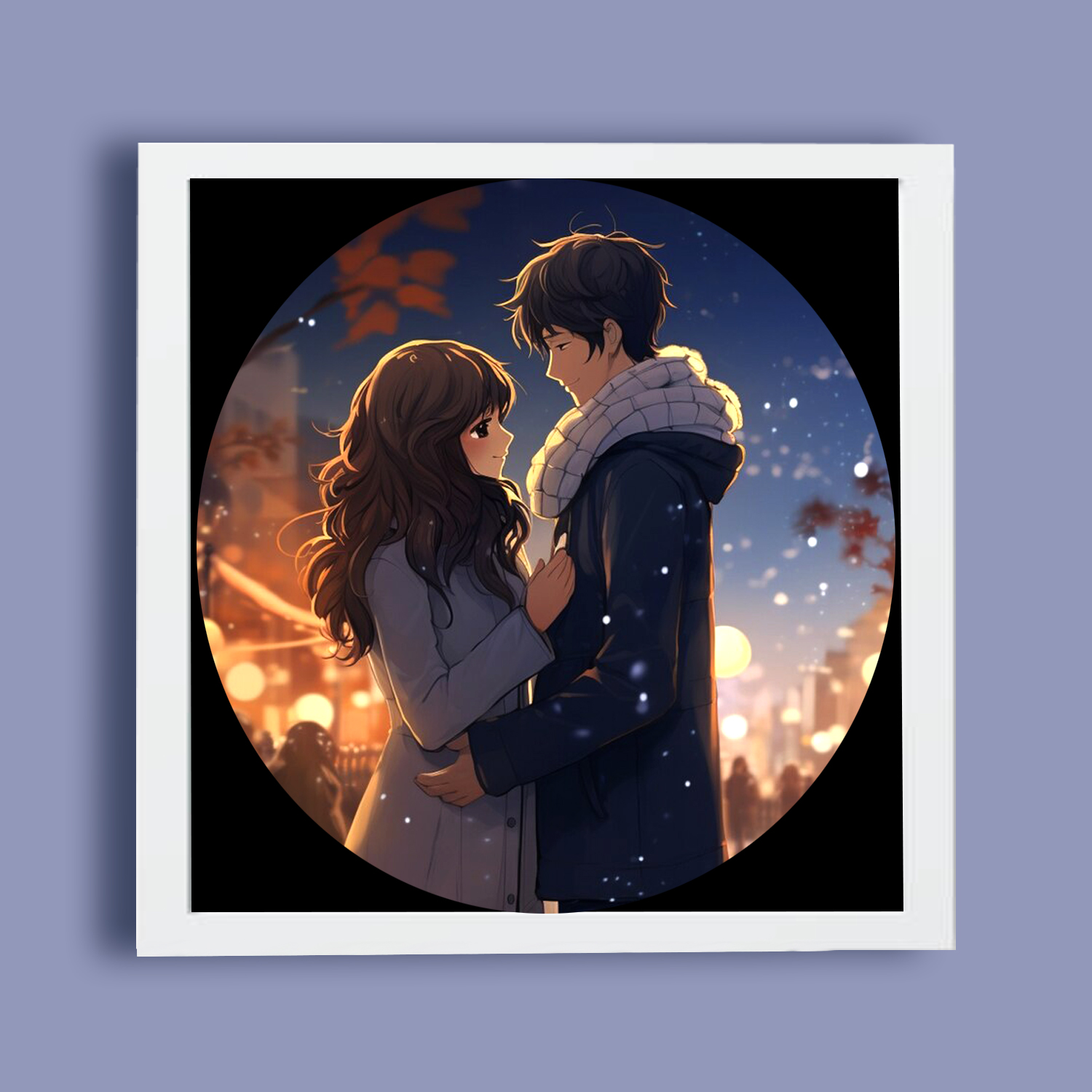 Premium Vector | Couple in love in anime style flat valentine's day  background